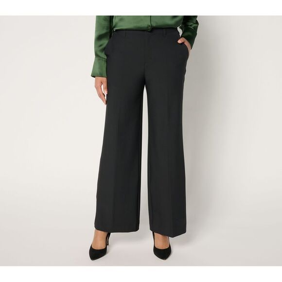 BEAUTIFUL by Lawrence Zarian Women's Petite Pants 26P Wide Leg Black A680682 - Picture 1 of 4